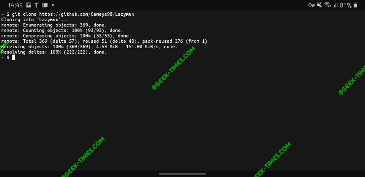 Clonning Lazymux In Termux