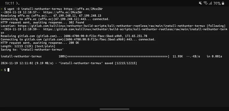 Getting Nethunter Installation File In Termux