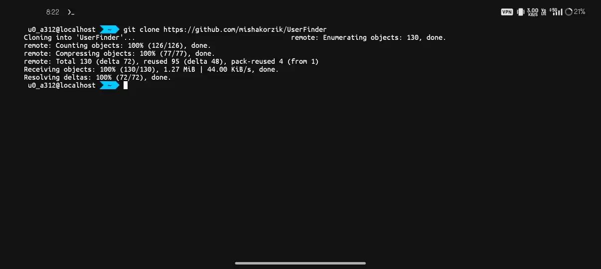 Cloning UserFinder In Termux