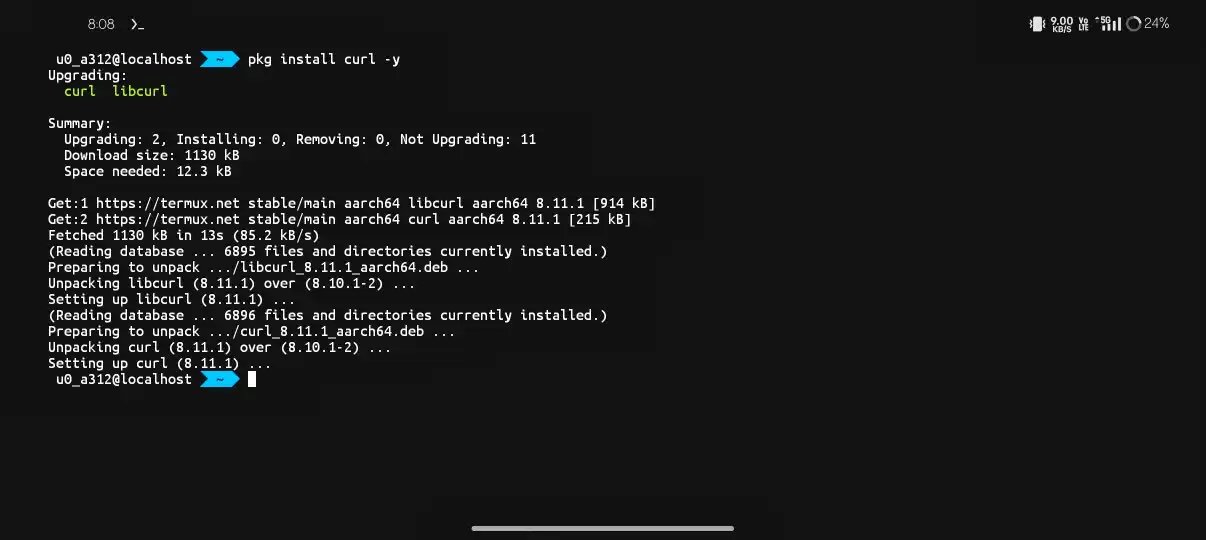 Install Curl In Termux