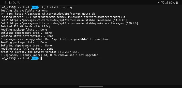 Install Proot In Termux