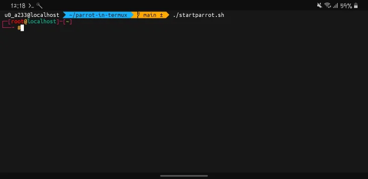 Start Parrot OS In Termux