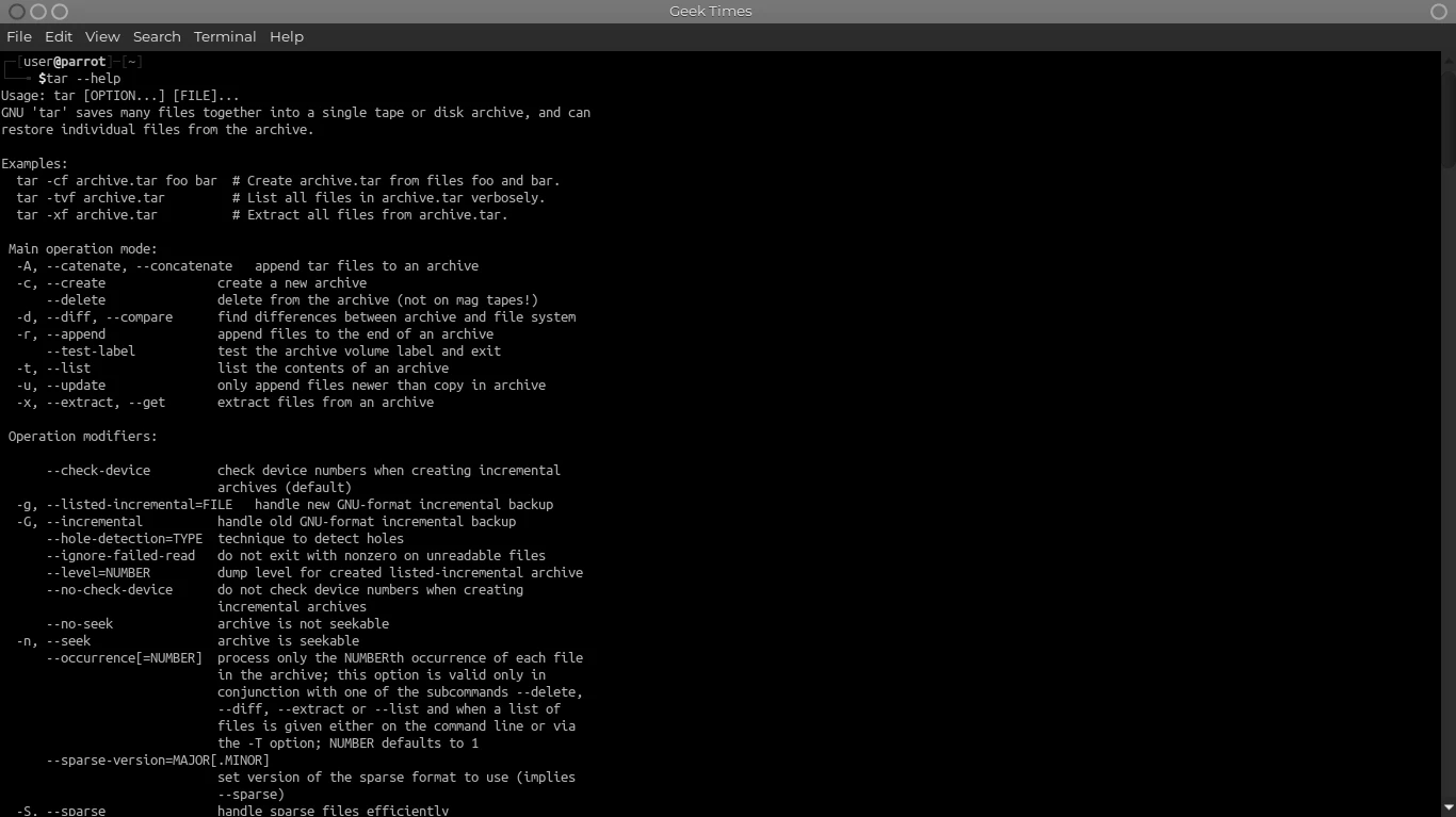 tar Command In Linux