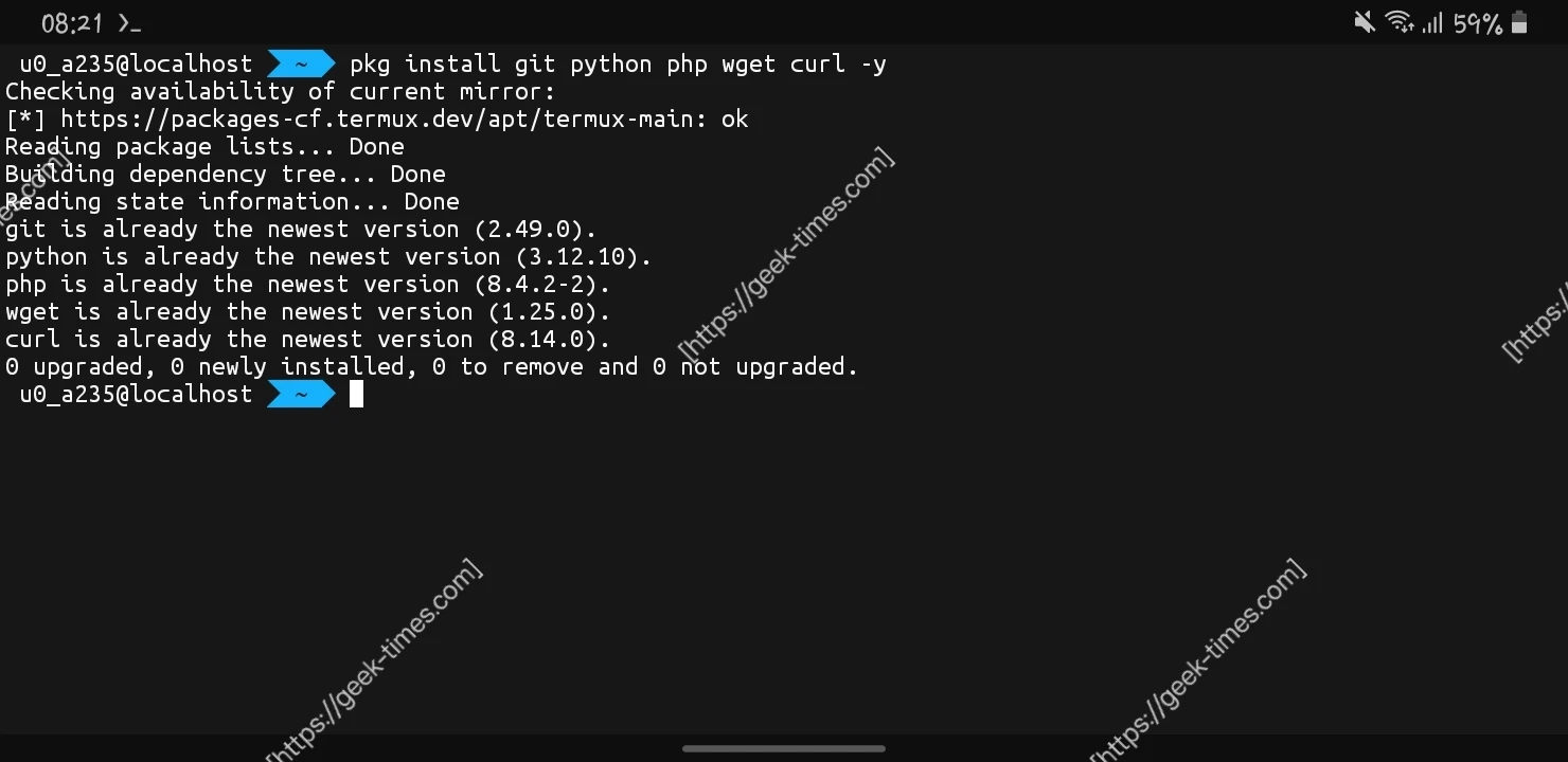 Install Python Curl PHP And Wget
