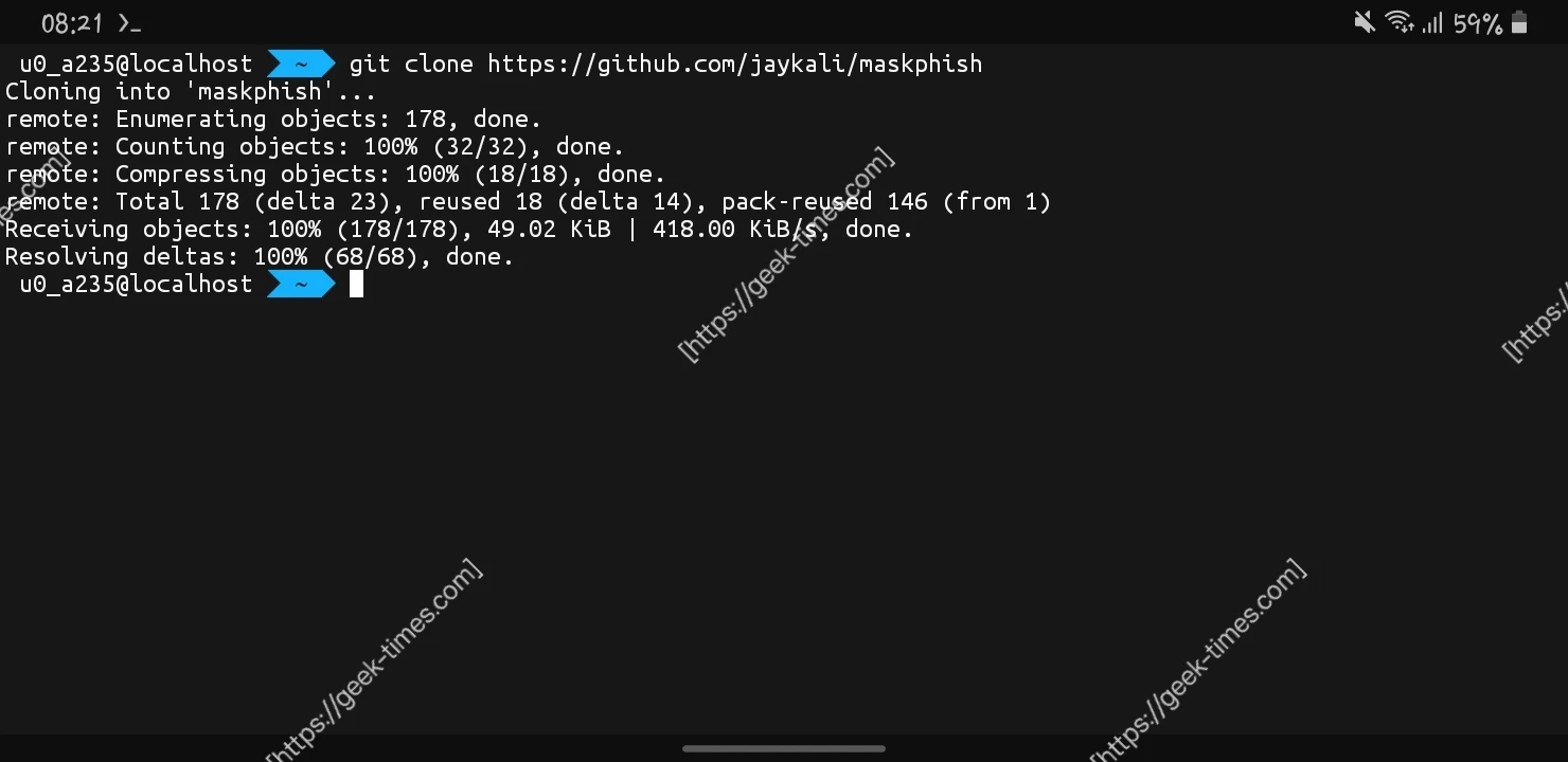 Clone MaskPhish In Termux